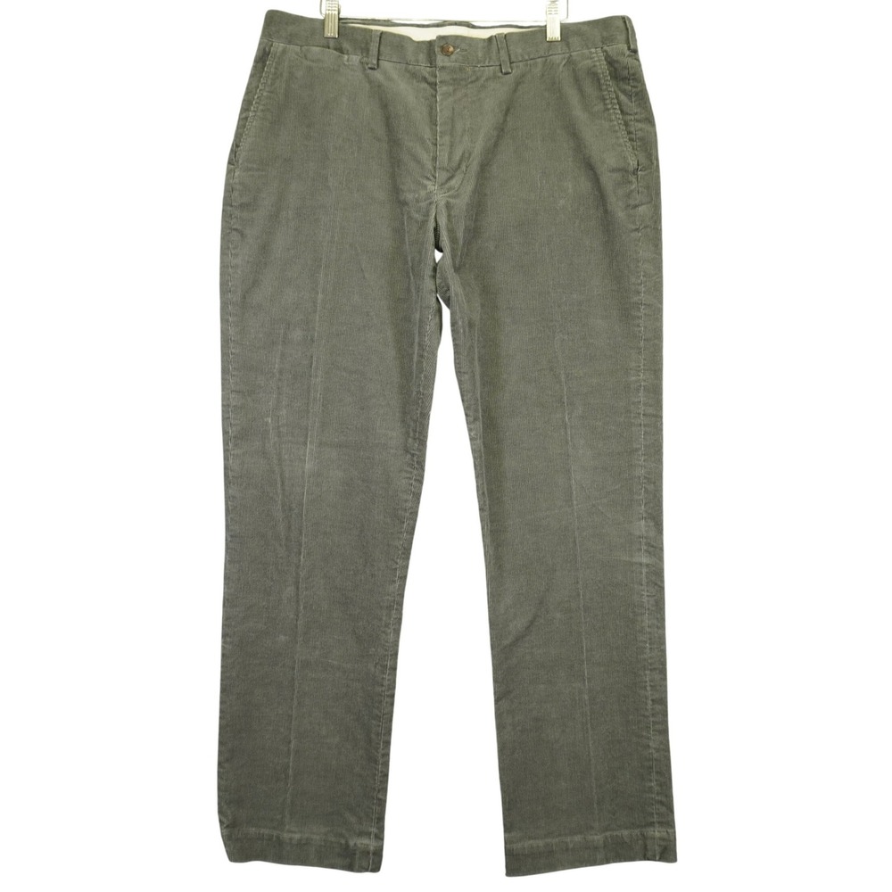 Polo Ralph Lauren Corduroy Pants Mens 36x32 Grey Stretch Classic Straight Leg